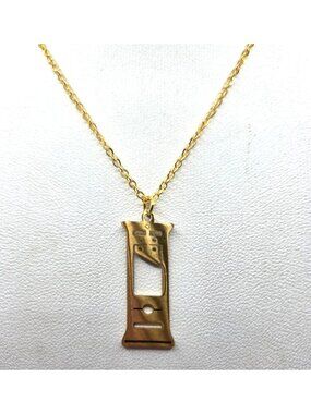 Guillotine Pendant Necklace In Gold Finish On Chain - Unique Statement Jewelry